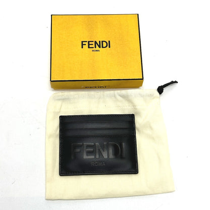 FENDI Card Case 7M0164 leather black logo
