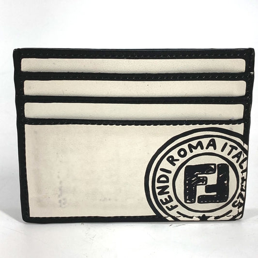 FENDI Card Case 7M0164 leather white Joshua Vides Collaboration logo
