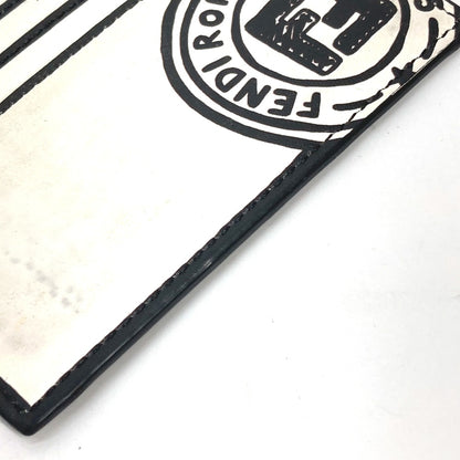 FENDI Card Case 7M0164 leather white Joshua Vides Collaboration logo