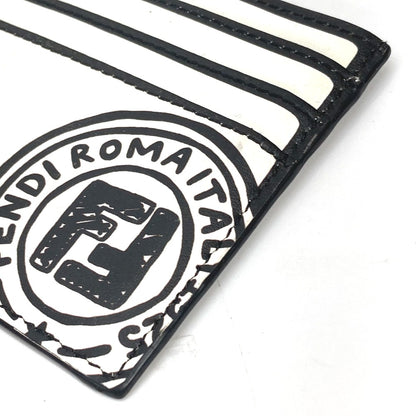 FENDI Card Case 7M0164 leather white Joshua Vides Collaboration logo