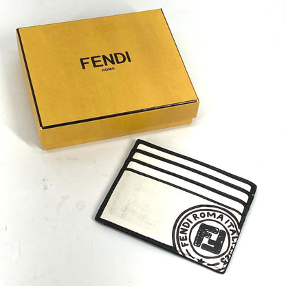 FENDI Card Case 7M0164 leather white Joshua Vides Collaboration logo