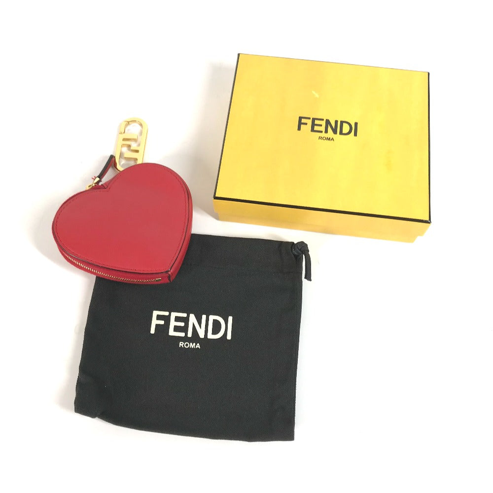 FENDI Coin case 8M0467 leather Red heart
