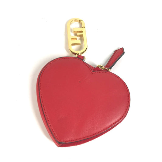 FENDI Coin case 8M0467 leather Red heart