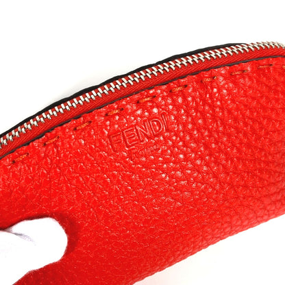 FENDI Pouch 8N0115 leather Red Celeria Women Used Authentic
