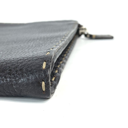 FENDI Clutch bag leather Dark brown bag pouch Celeria