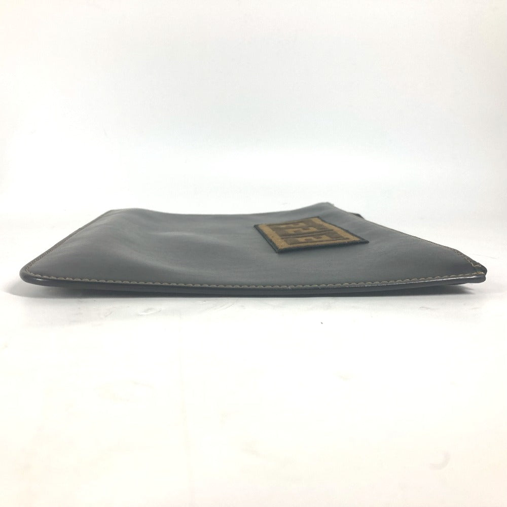 FENDI Clutch bag 7N0078 leather black Pouch Zucca logo