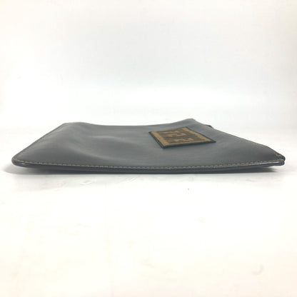 FENDI Clutch bag 7N0078 leather black Pouch Zucca logo