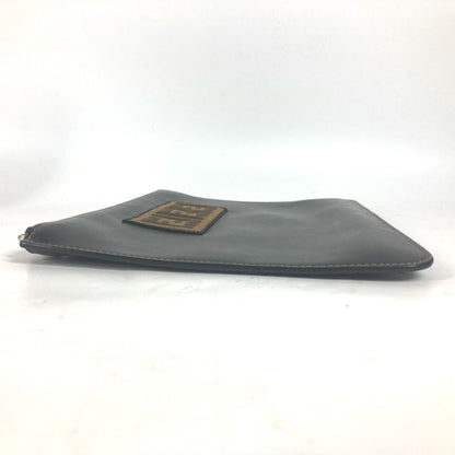 FENDI Clutch bag 7N0078 leather black Pouch Zucca logo