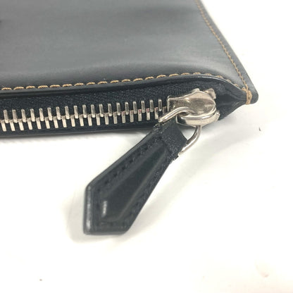 FENDI Clutch bag 7N0078 leather black Pouch Zucca logo