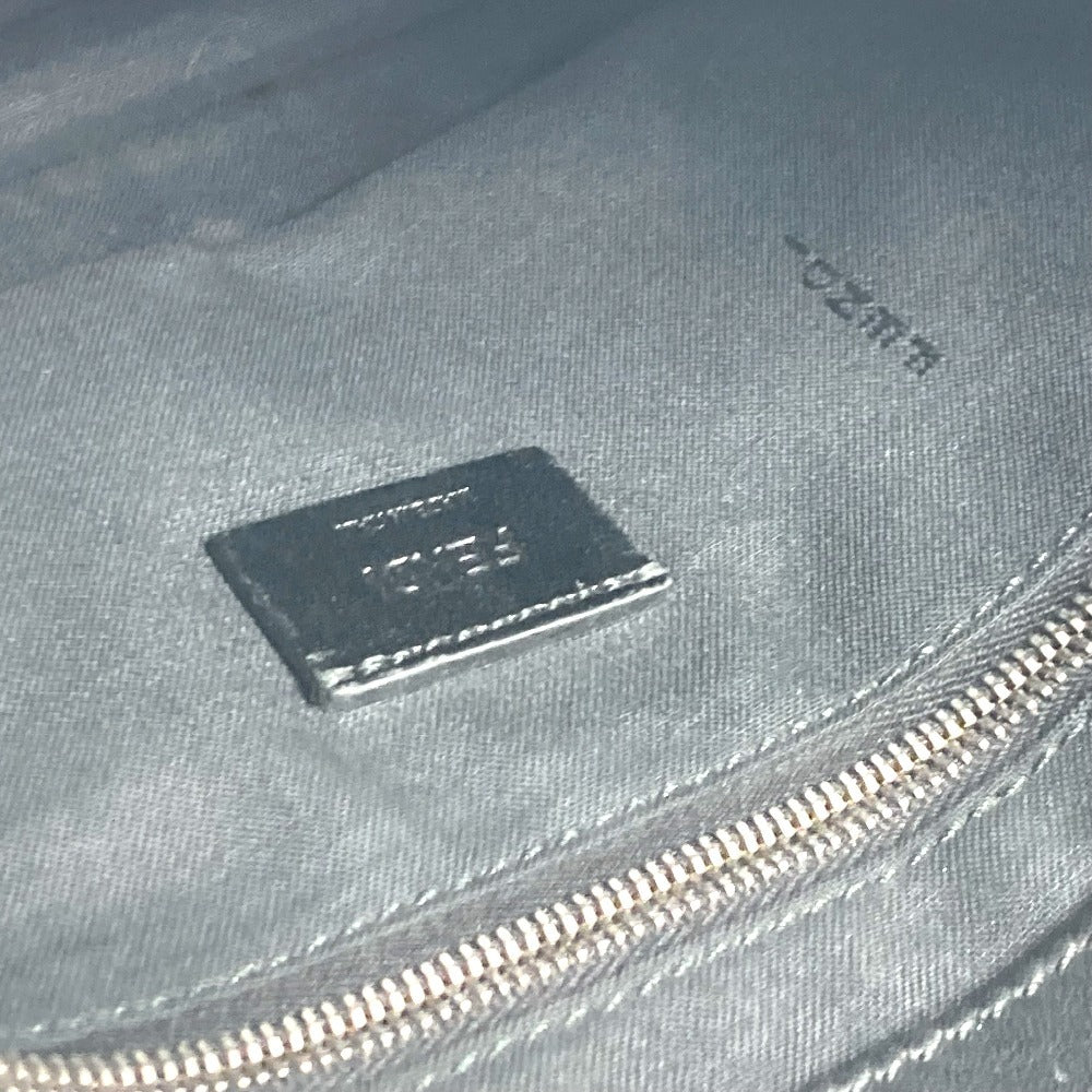 FENDI Clutch bag leather black logo LOVE