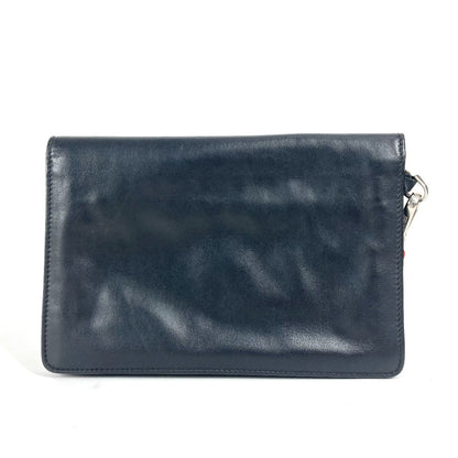 FENDI Clutch bag leather black logo LOVE