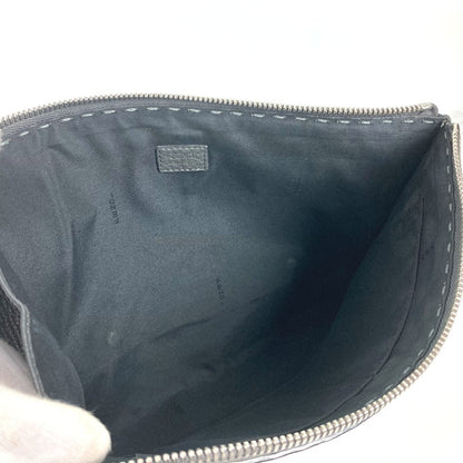 FENDI Clutch bag leather black Selleria logo
