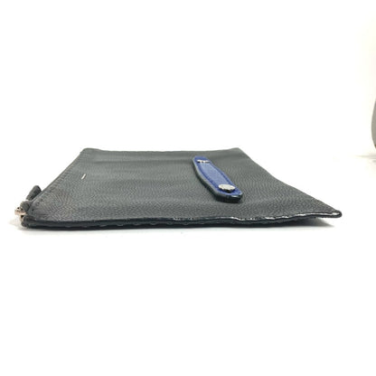 FENDI Clutch bag leather black Selleria logo