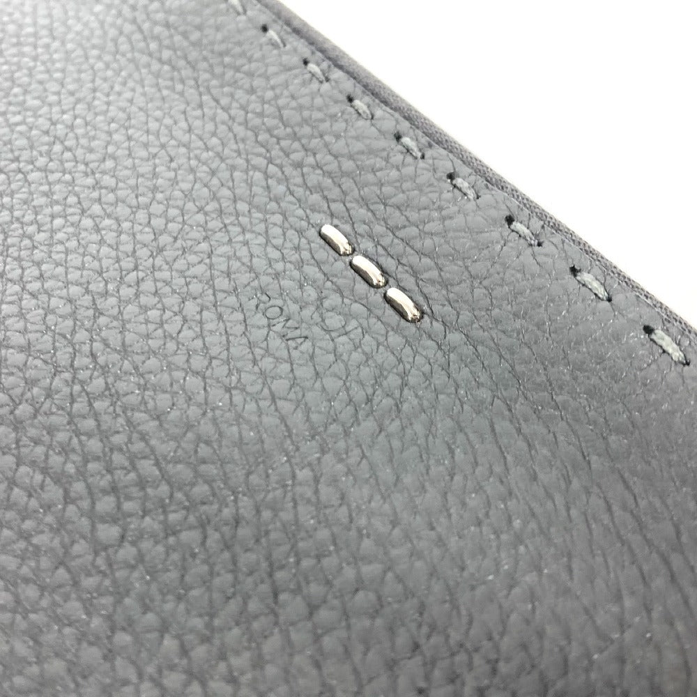 FENDI Clutch bag leather black Selleria logo
