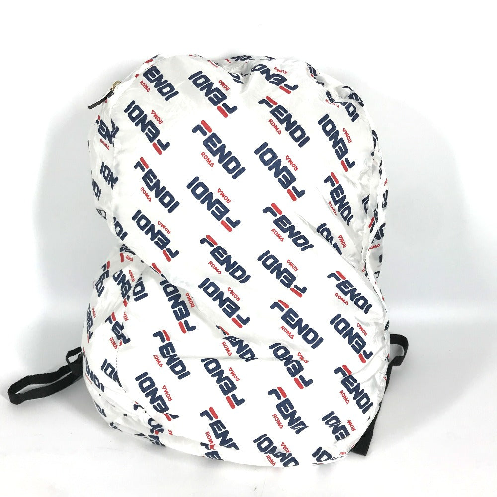 FENDI Backpack Nylon white backpack bag FILA collaboration