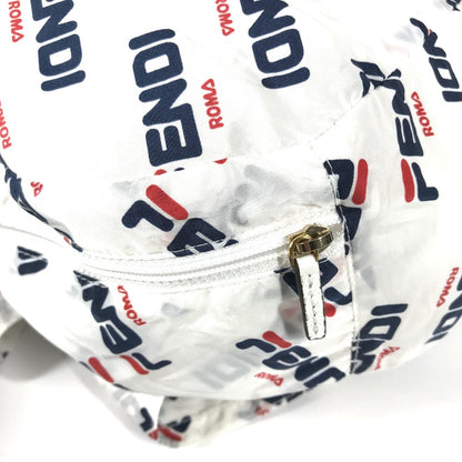 FENDI Backpack Nylon white backpack bag FILA collaboration