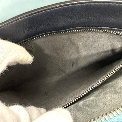 FENDI Handbag 8BN293 leather blue Dot com Women Used Authentic