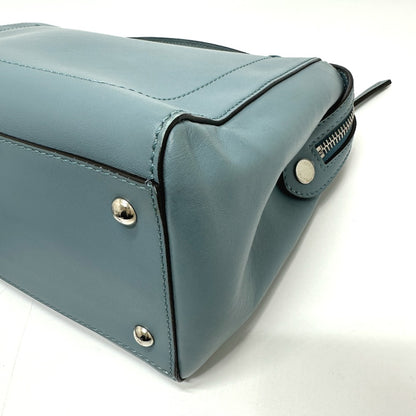 FENDI Handbag 8BN293 leather blue Dot com Women Used Authentic