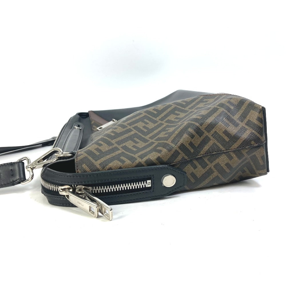 FENDI Handbag 8BH253 PVC Brown Zucca Briefcase mens Used Authentic