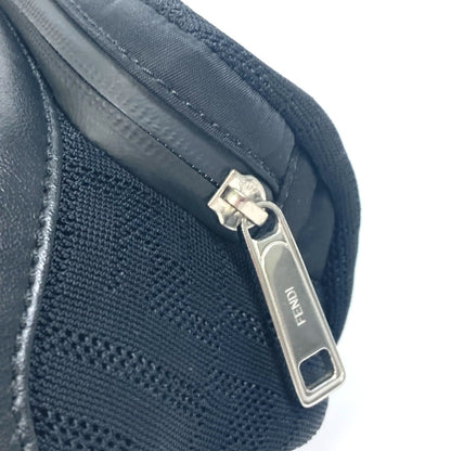 FENDI Sling bag 7VA483 polyamide/leather black Crossbody Shoulder Bag Zucca mesh mens Used Authentic