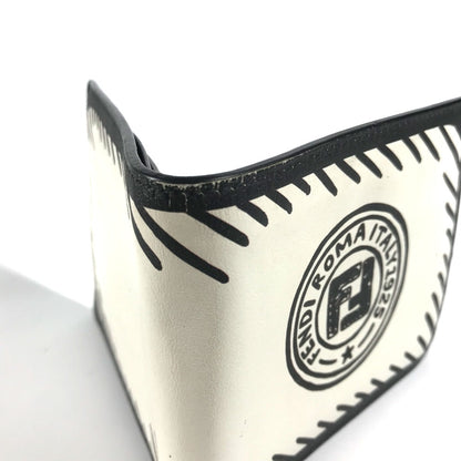 FENDI Folded wallet 7M0169 leather white Compact wallet Joshua Vides Collaboration