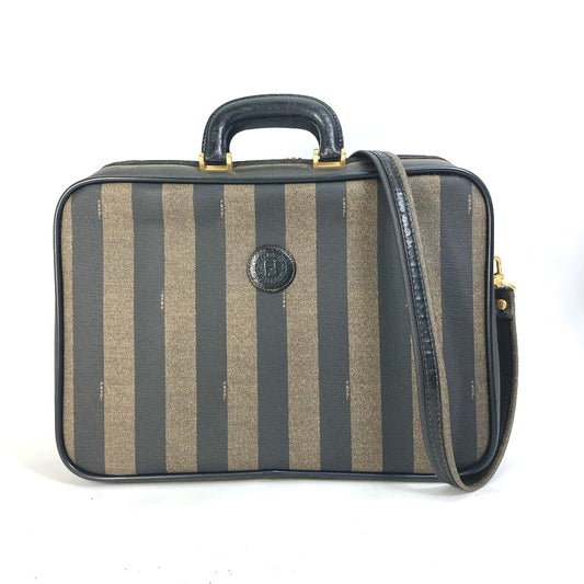 FENDI Business bag PVC / Leather Brown Pecan Handbag Shoulder Bag