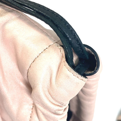 FENDI Shoulder Bag 8BT337 leather pink Drawstring Pochette Pouch Crossbody pack slim clutch small Women Used Authentic