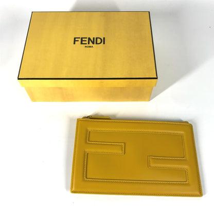 FENDI Clutch bag 7N0114 leather yellow logo