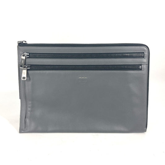 FENDI Clutch bag 7M0237 leather gray Zip