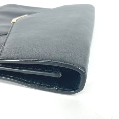 FENDI Clutch bag 8M0312 leather black flap To joule