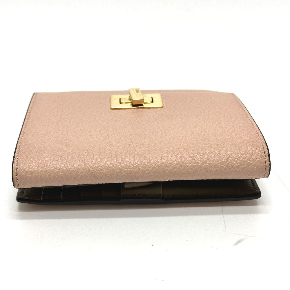 FENDI Folded wallet 8M0438 leather pink Peekaboo Women Used Authentic