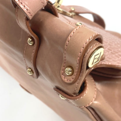 FENDI Tote Bag leather pink Turn lock