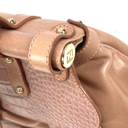 FENDI Tote Bag leather pink Turn lock