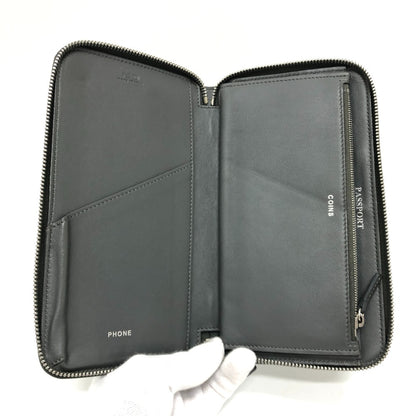 FENDI Long Wallet Purse 7M0276 leather gray Zucca Pattern Travel Wallet