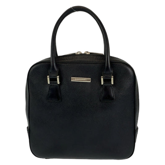 BURBERRY Handbag leather Black SilverMetal Medium Check Pattern