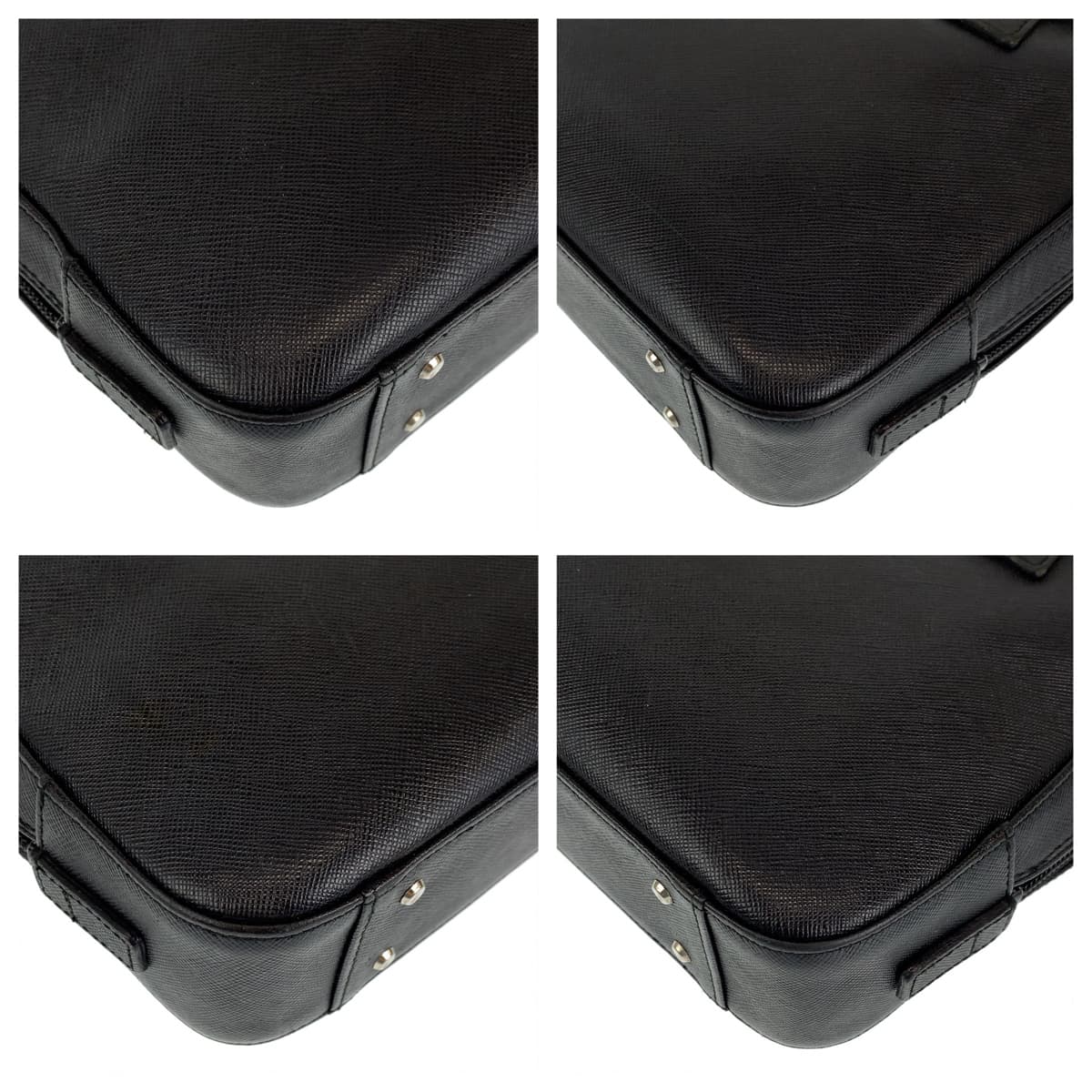 BURBERRY Handbag leather Black SilverMetal Medium Check Pattern