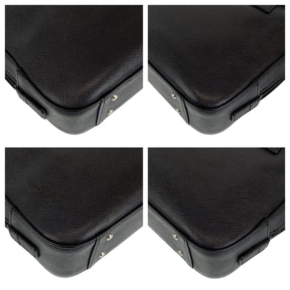 BURBERRY Handbag leather Black SilverMetal Medium Check Pattern