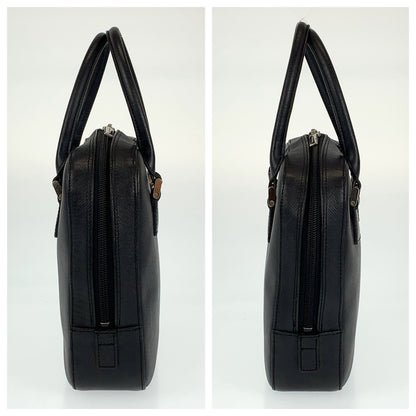BURBERRY Handbag leather Black SilverMetal Medium Check Pattern