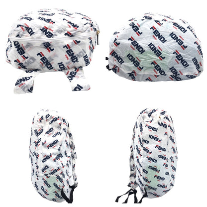 FENDI Backpack Nylon white FILA collaboration With porch