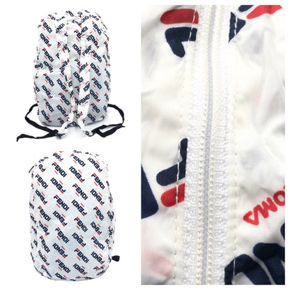 FENDI Backpack Nylon white FILA collaboration With porch