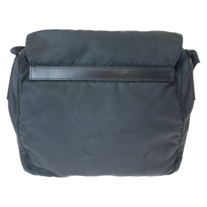 PRADA Shoulder Bag 1BD994 Nylon Black SilverMetal Test Triangle With logo