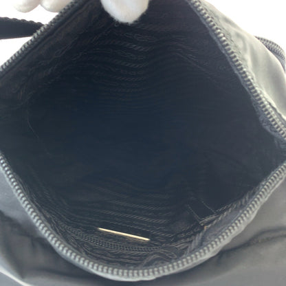 PRADA Shoulder Bag 1BD994 Nylon Black SilverMetal Test Triangle With logo