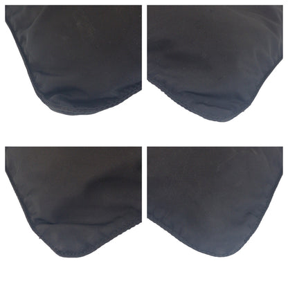 PRADA Shoulder Bag 42 Nylon Black SilverMetal Test Triangle With logo