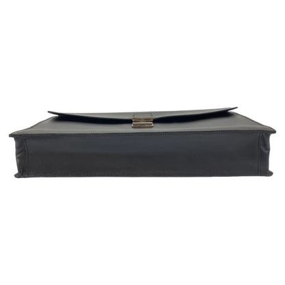 PRADA Business bag leather Black SilverMetal Safiano