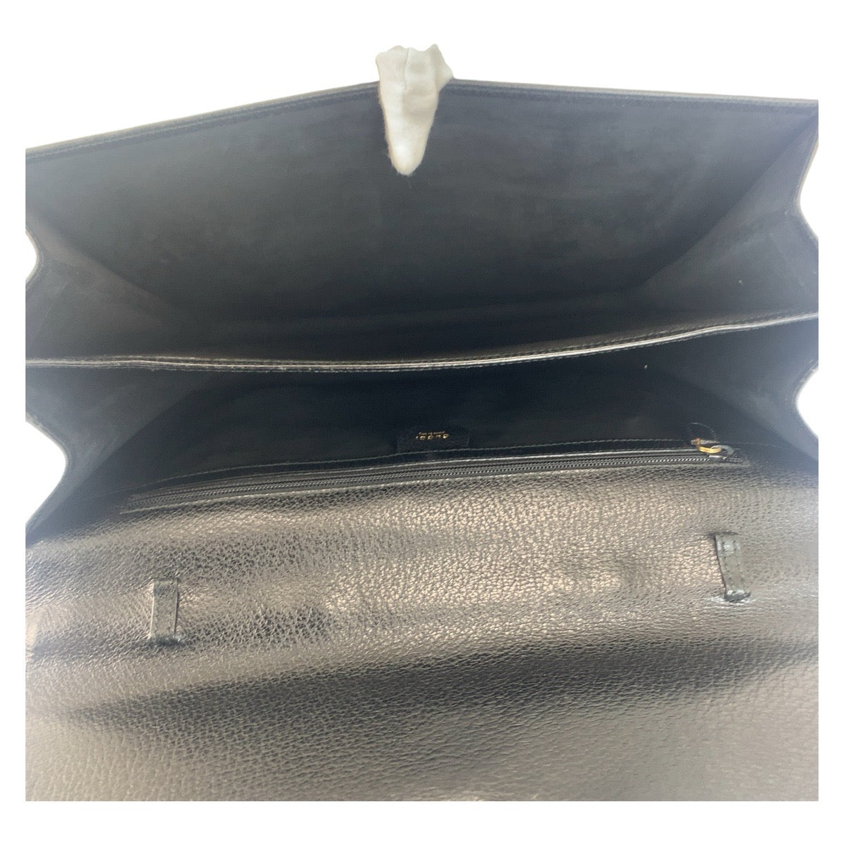 GUCCI Business bag 015.1046.3304 leather Black GoldMetal Bamboo Old Gucci
