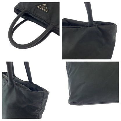 PRADA Handbag Nylon Black SilverMetal Test Triangle With logo