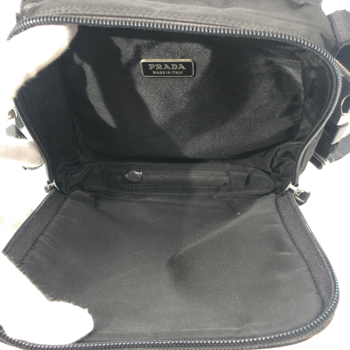 PRADA Shoulder Bag Nylon black Test Triangular logo