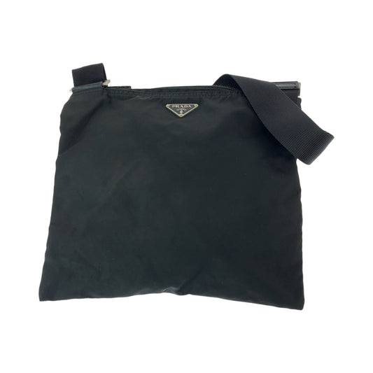 PRADA Shoulder Bag Nylon Black Silver Metal Test Triangle With logo