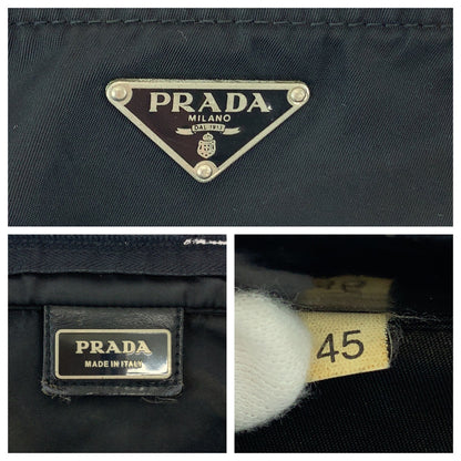 PRADA Shoulder Bag Nylon Black Silver Metal Test Triangle With logo