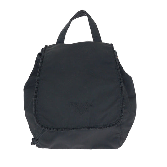 PRADA Backpack Nylon black Test embroidery